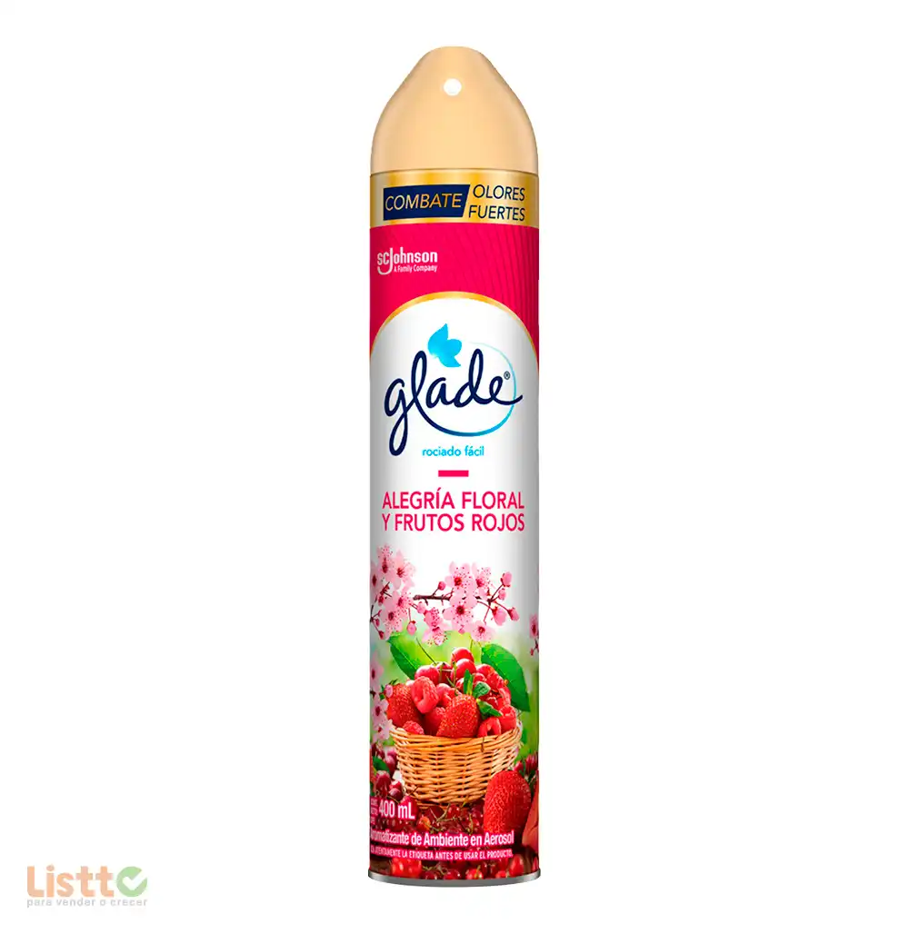 Aromatizante Glade Deleite Floral y Frutos Rojo 400 ml