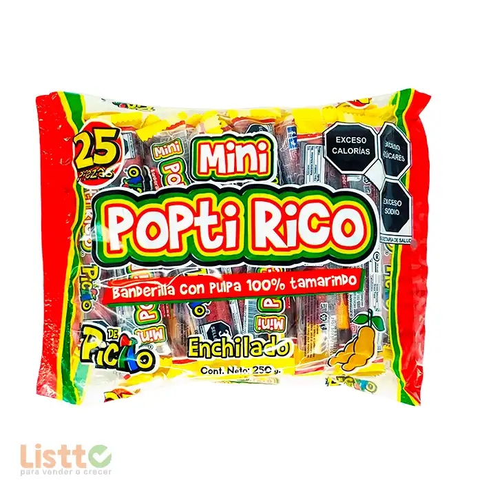 Banderilla Picao Popti Rico Tamarindo Mini 25 Pz.