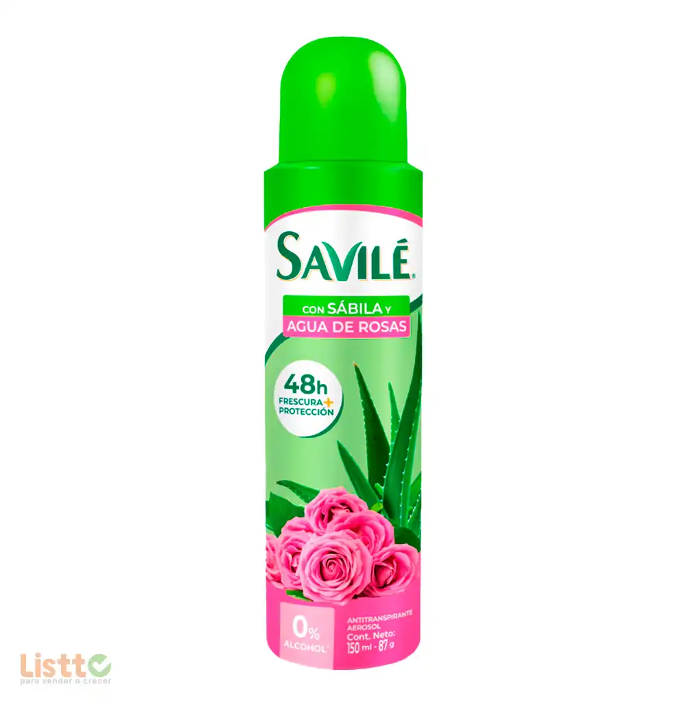 Desodorante Savilé Agua de Rosas Aerosol 150 ml.