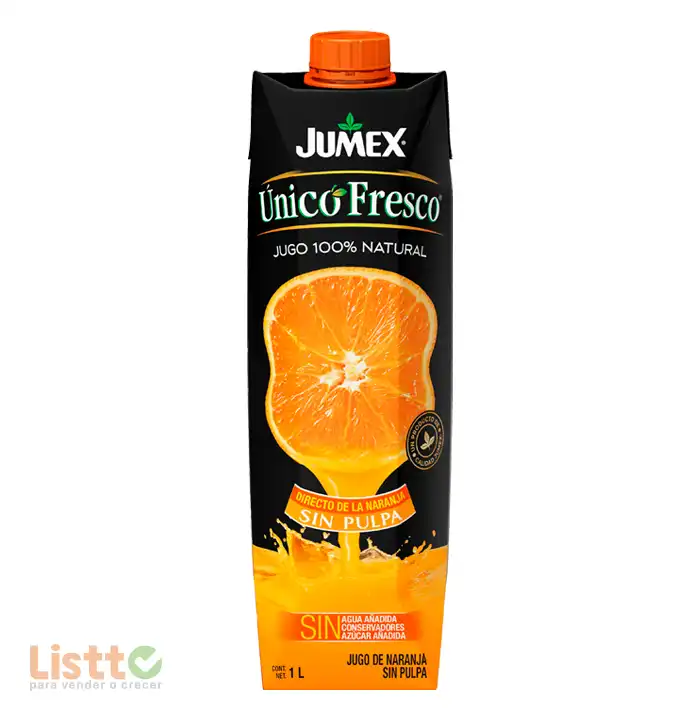 Jugo Jumex Único Fresco Naranja sin Pulpa 1 lt.