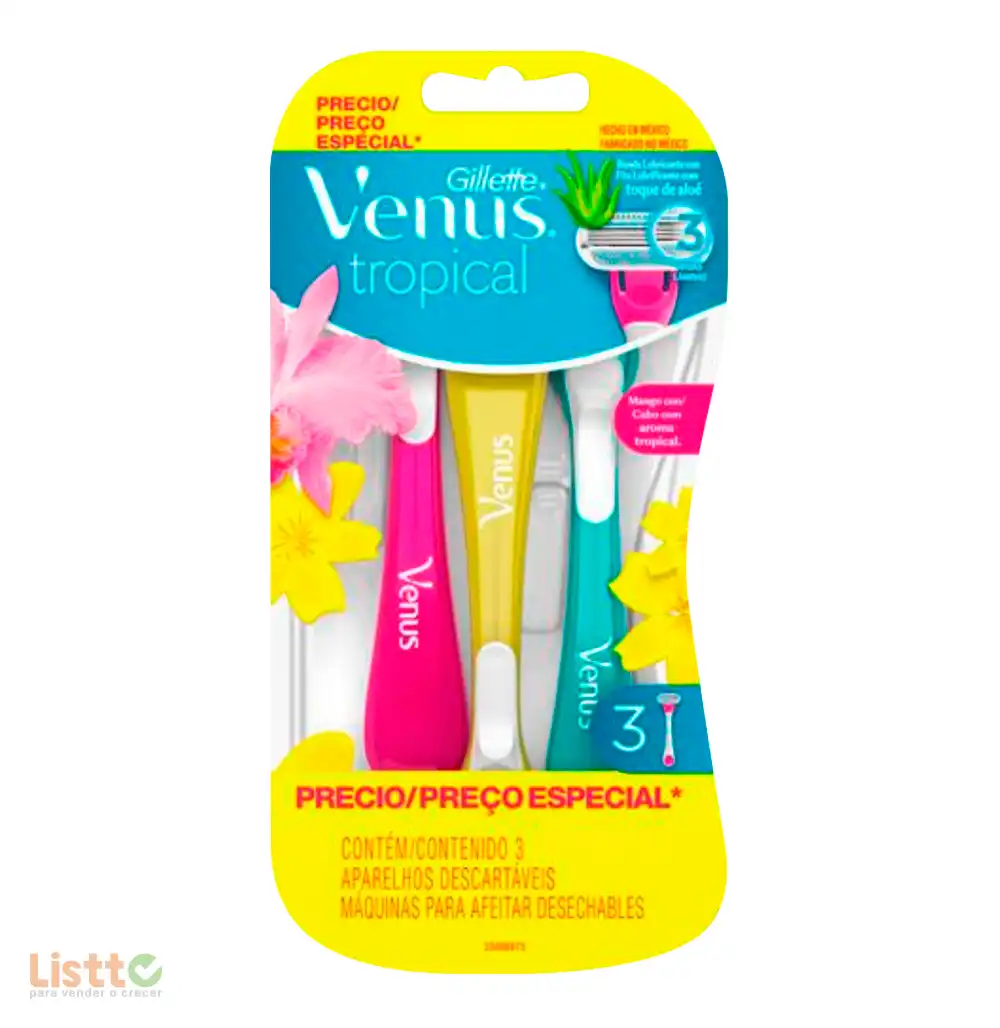 Rastrillo Gillette Venus Tropical 3 pz.