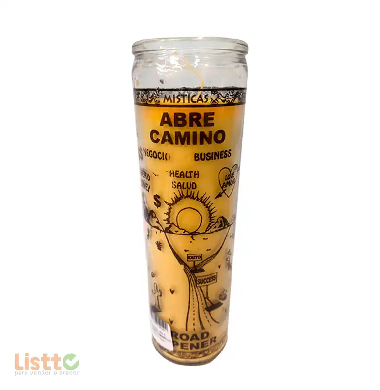 Veladora Mística Abre Camino Amarillo Comercial 105c pz.