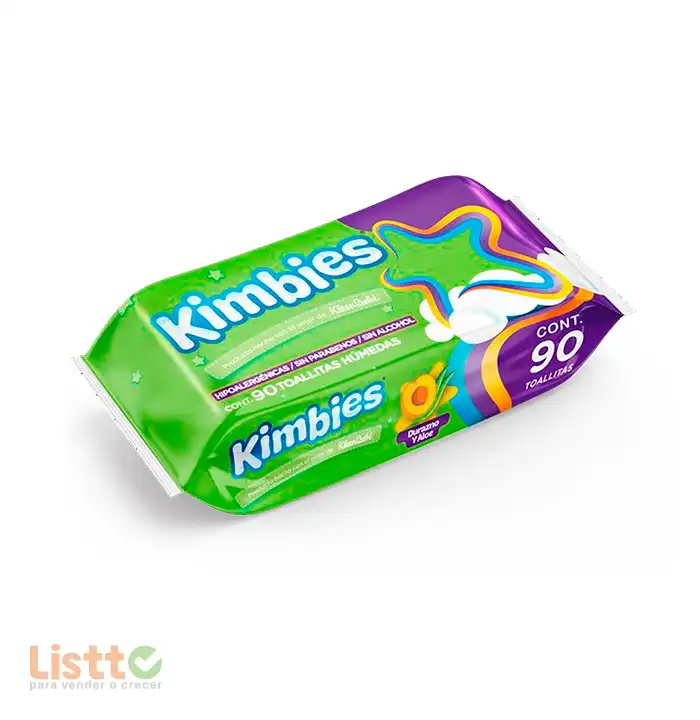 Toallitas Húmedas Kimbies Durazno Aloe 90 pz.