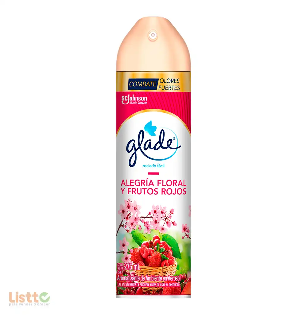 Aromatizante Glade Deleite Floral y Frutos Rojos 275 ml.