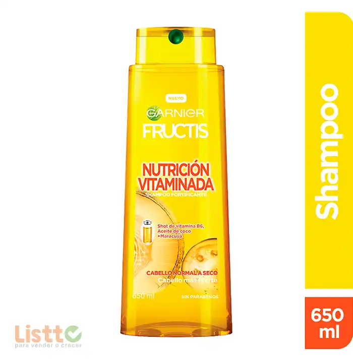 Shampoo Garnier Fructis Nutrición Vitaminada 650 ml.