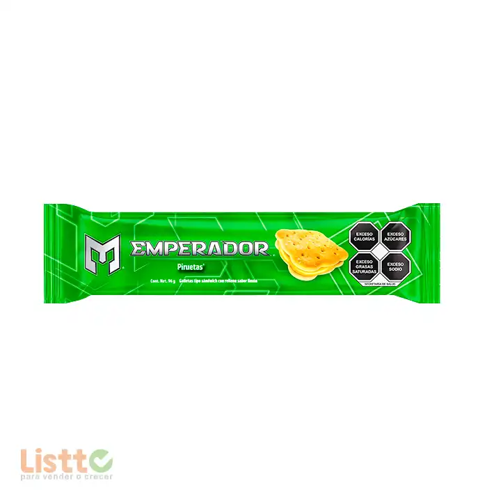 Galletas Gamesa Sándwich Emperador Piruetas Limón 96 gr.
