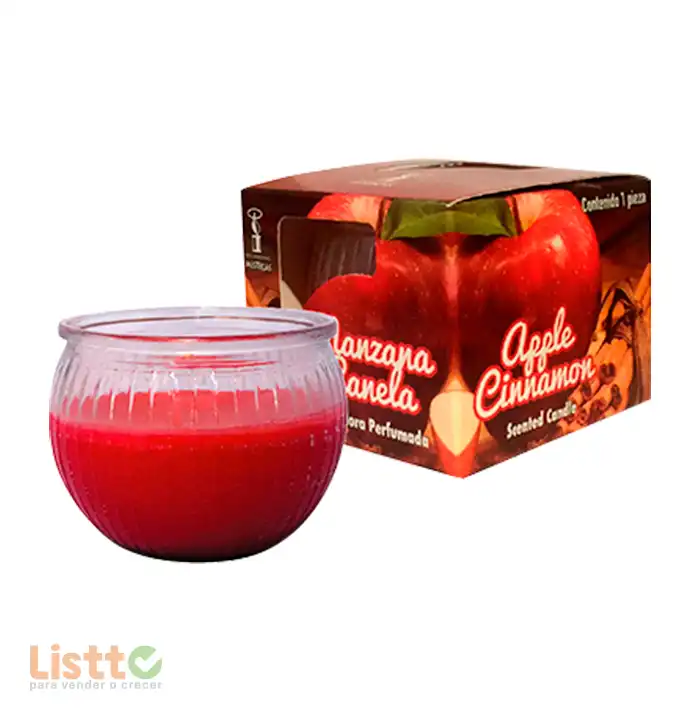 Veladora Mística Vaso Roma Manzana Canela pz.