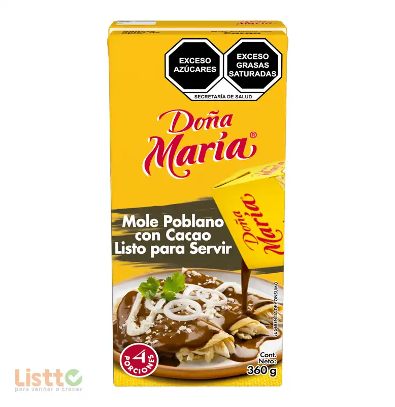 Mole Doña María Poblano con Chocolate Líquido 360 gr.