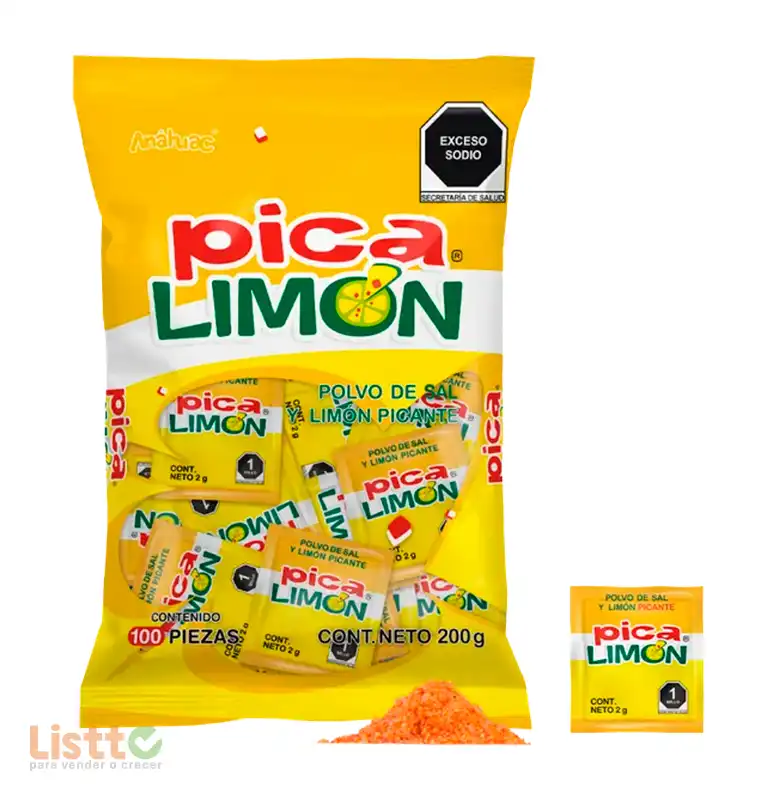 dulce Anahuac Pica Limón Polvo 100 Pz.