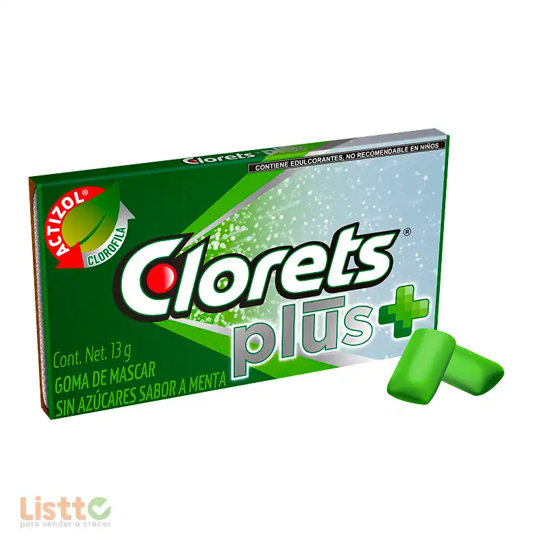 Chicle Clorets Plus Menta 12/30.6 gr.