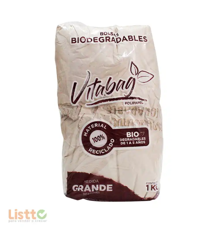 Bolsa Polipapel Vitabag Biodegradable Grande 1 kg.