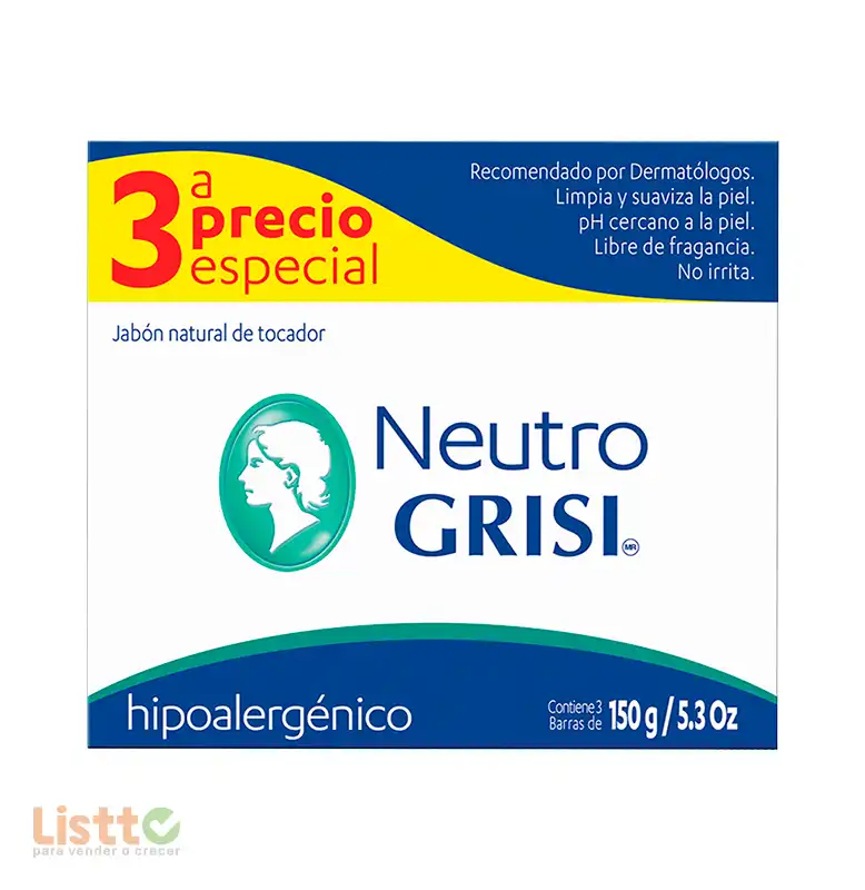 Jabón de Tocador grisi Neutro 3/150 gr.