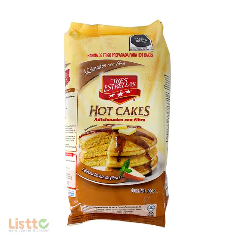 Harina para Hot Cakes Tres Estrellas Integrales 800 gr.