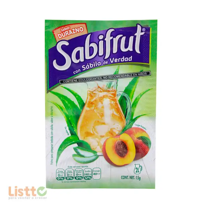 Refresco Sabifrut Durazno 15 gr.