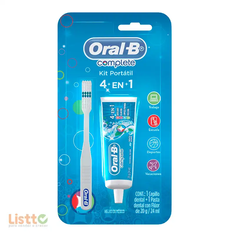 Kit Portátil Oral B Complete 4 en 1 2 Pz.