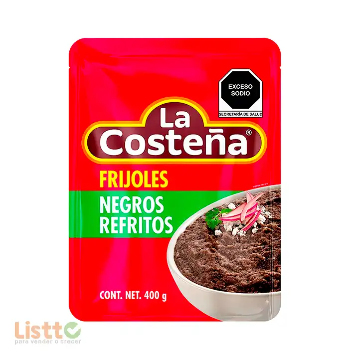 Frijol Negro Refrito La Costeña Bolsa 400 gr.