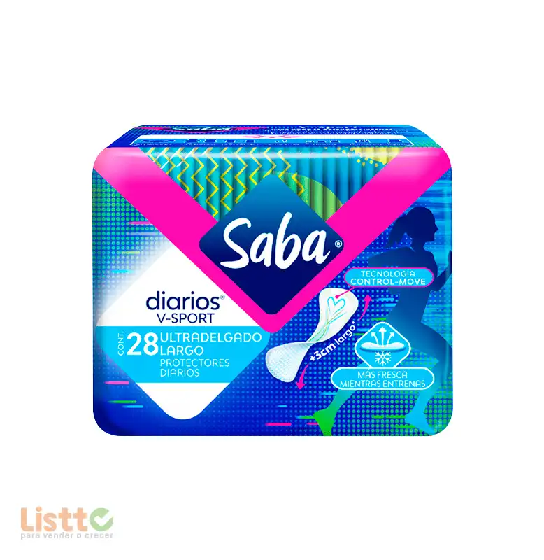 Toalla Panty Protector Saba Sport Ultra Delgado 28 pz.