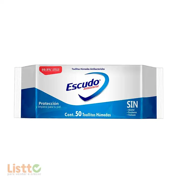 Toallitas Húmedas Escudo Antibacterial 50 Pz