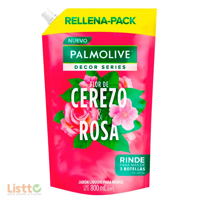 Jabón de Tocador Palmolive Flor de Cerezo & Rosa Líquido 800 ml.
