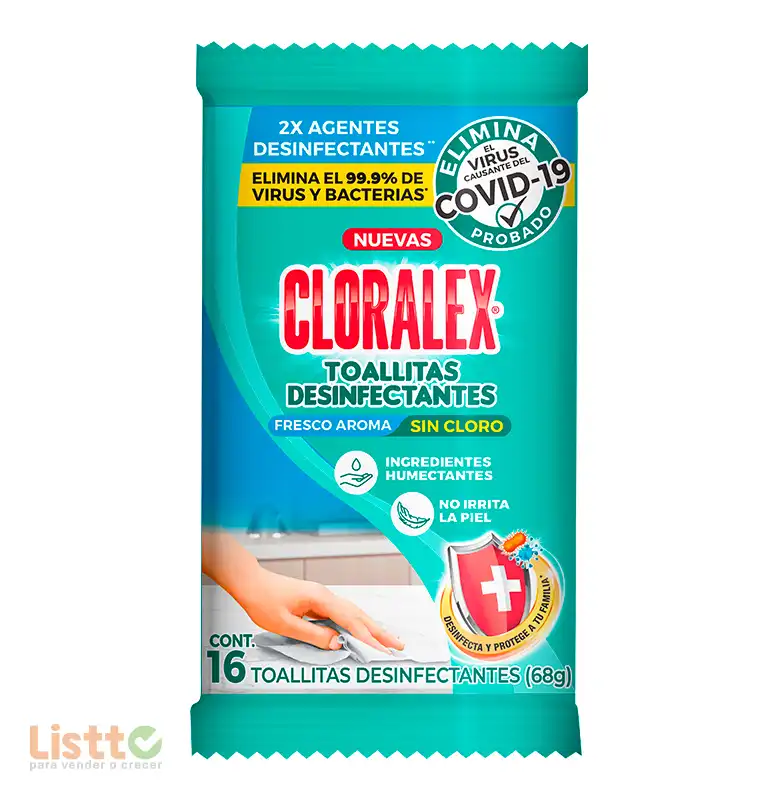 Toallitas Desinfectantes Cloralex 16 pz.