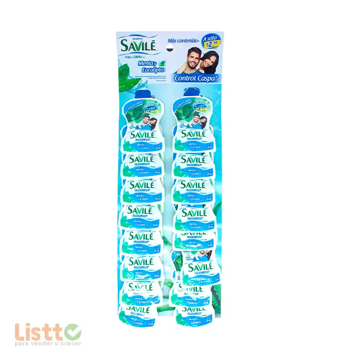 Shampoo Savilé Menta Eucalipto 16/24 ml.