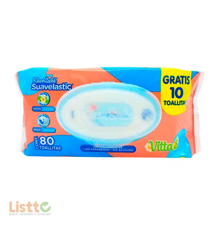 Toallitas Húmedas Kleen Bebé Suavelastic 70 Pz + 10 Gratis