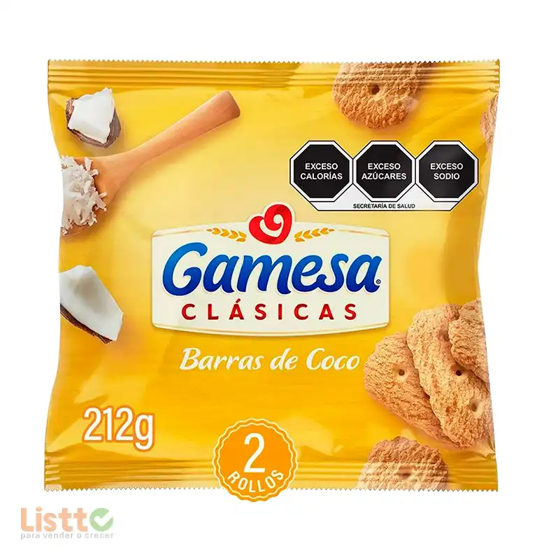 Galletas Gamesa Barra de Coco 212 gr.