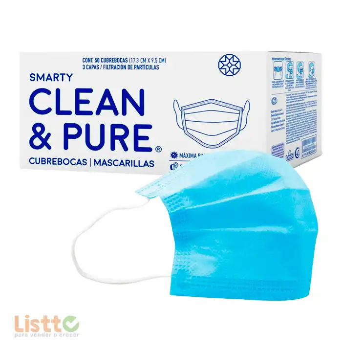 Cubrebocas Smarty Clean & Puré 50 pz.