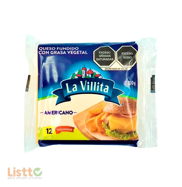 Queso Amarillo Americano La Villita 210 gr.