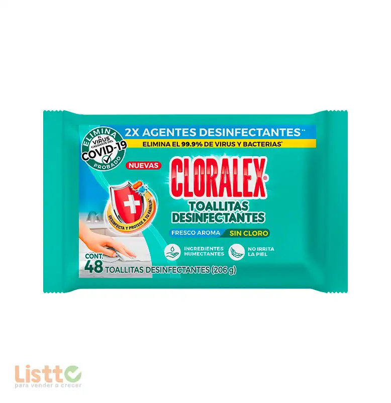 Toallitas Desinfectantes Cloralex 48 pz.