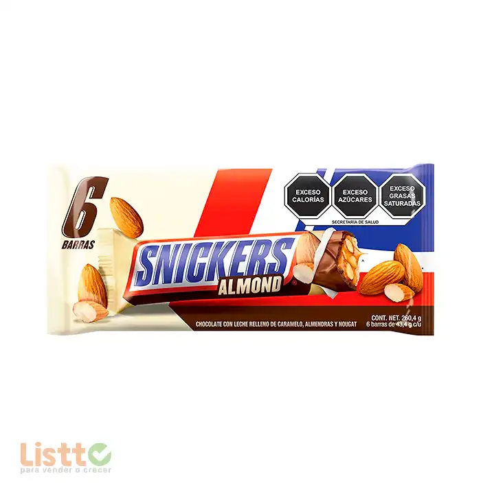 Chocolate Snickers Almendra 6/43.4 gr.