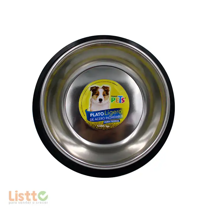 Plato para Perro Fancy Pets de Acero 64 Oz