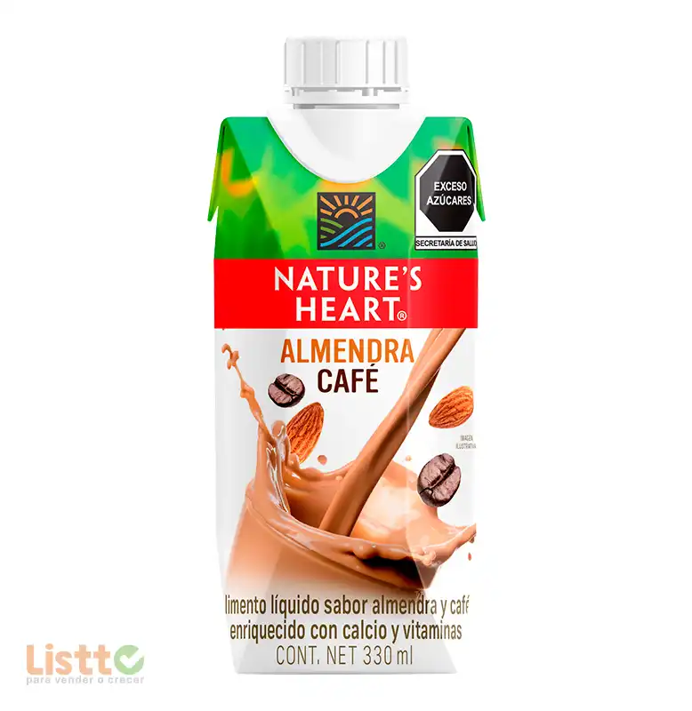 Alimento Liquido Natures Heart Almendra Cafe 330 Ml.