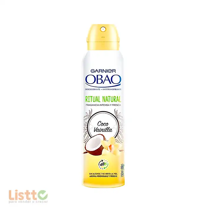 Desodorante Obao Mujer Coco Vainilla Aerosol 150 ml.