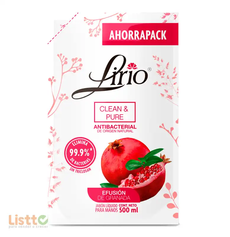 Jabón Líquido Lirio para Manos Granada Pouch 500 ml.
