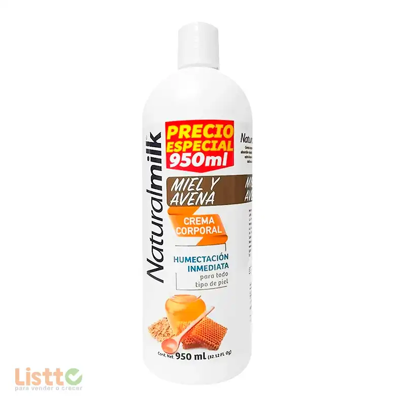 Crema Naturalmilk Miel y Avena 950 ml.