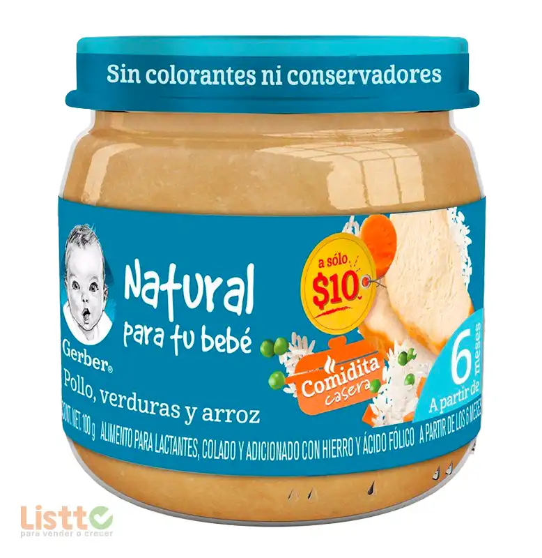 Gerber Colado Verduras Pollo y Arroz Etapa 2 100 gr.