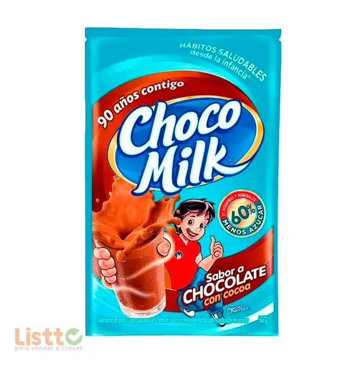 Choco Milk 60% Menos Azúcar Bolsa 280 gr.
