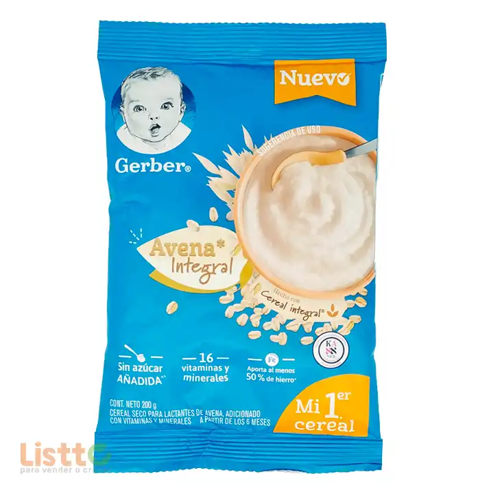 Gerber Cereal Avena Integral Etapa 1 Econopack 200 gr.