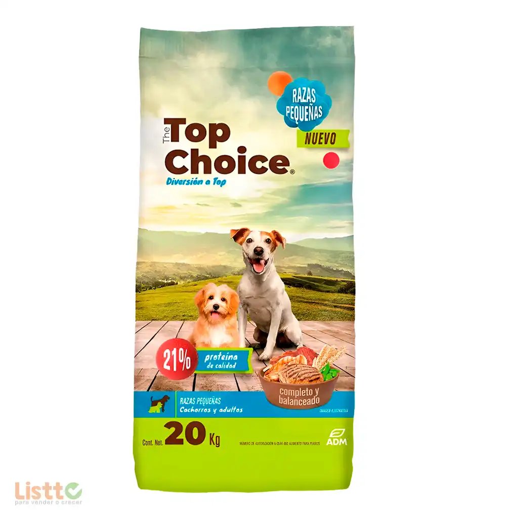 Alimento Ganador Top Choice Razas Pequeñas 20 Kg.