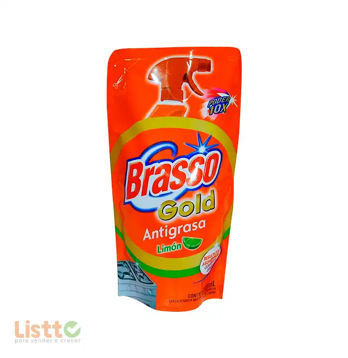 Limpiador Brasso Gold Limón Doy Pack 500 Ml.