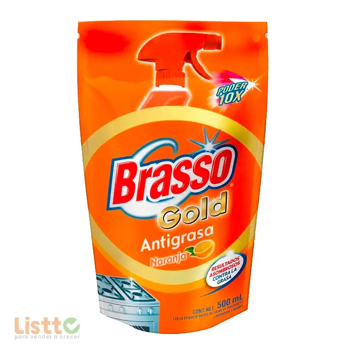 Limpiador Brasso Gold Naranja Antigrasa Repuesto 500 Ml.