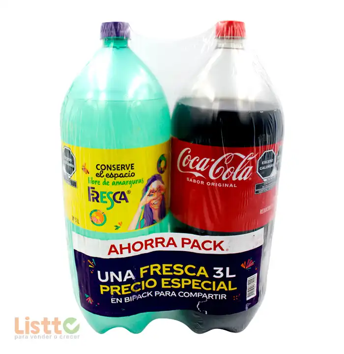 Refresco Coca Cola 3 lt.+Fresca 3 lt.