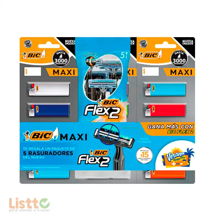 Encendedor Bic Maxi 15 pz. Oferta 5 Bic Flex2