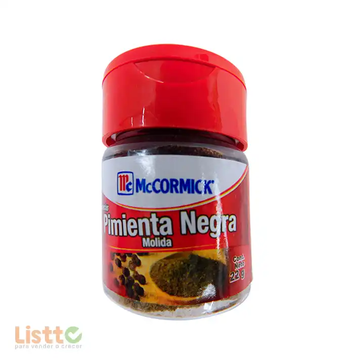 Especia Pimienta Negra Molida McCormick Mini 22 gr.