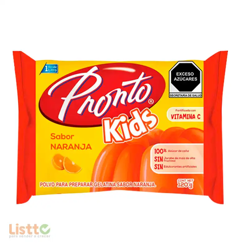 Gelatina Pronto Kids Naranja 120 gr.