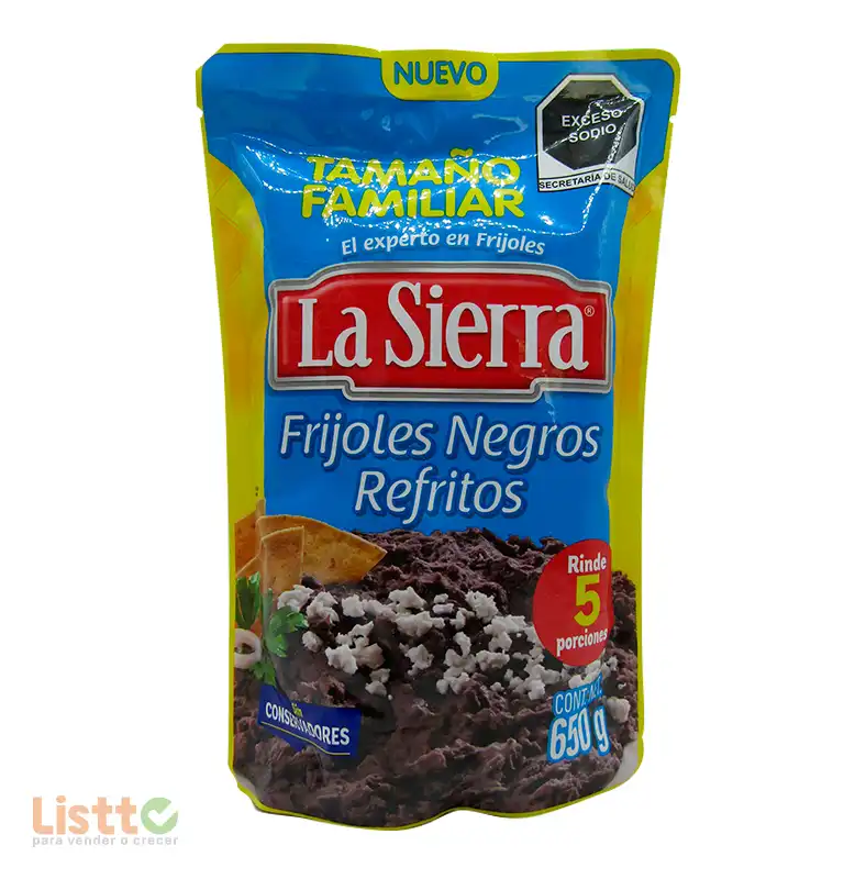 Frijol Negro Refrito La Sierra Bolsa 650 gr.