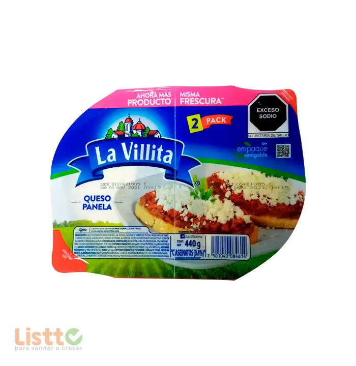 Queso Panela La Villita 2 Pack 440 gr.