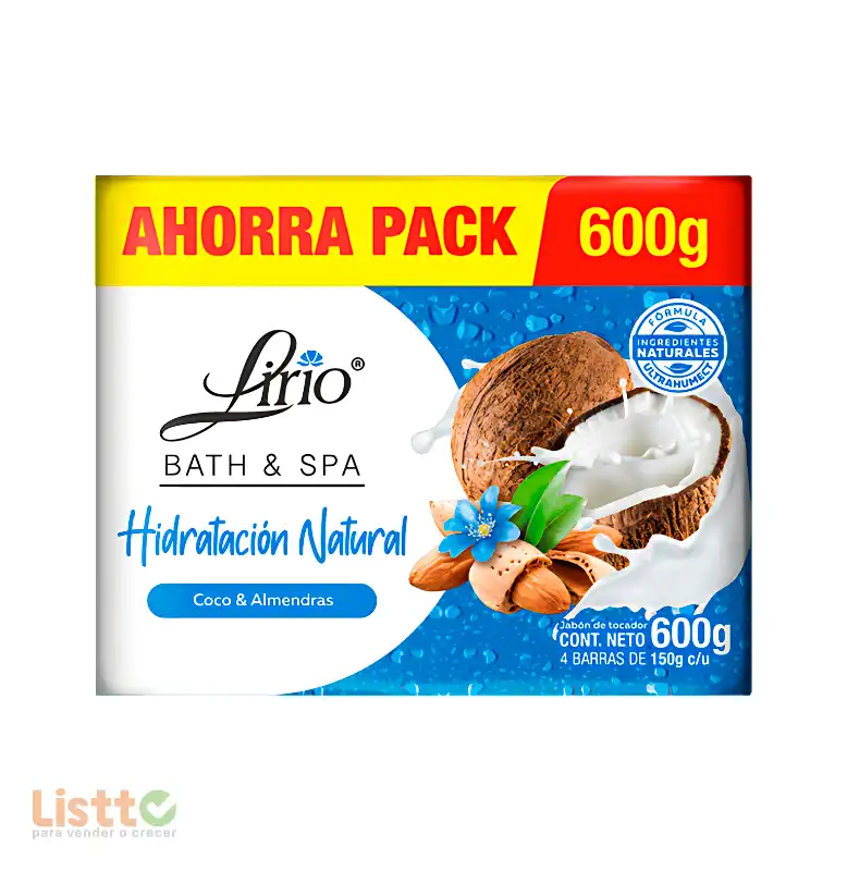 Jabon de Tocador Lirio Coco y Almendra Ahorra Pack 600 Gr.