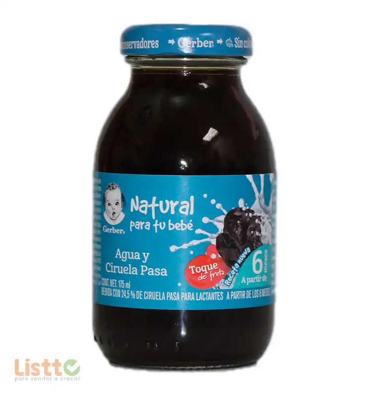 Gerber Bebida Hidratante Ciruela Pasa Etapa 2 175 Ml.